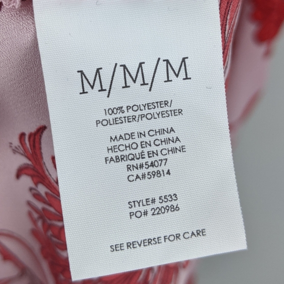 Cabi | Pink and Red Peplum Blouse size Medium - Picture 3 of 6